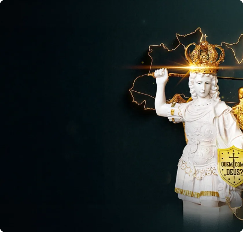 Imagem peregrina de São Miguel Arcanjo em uma celebração da Grande Reconquista